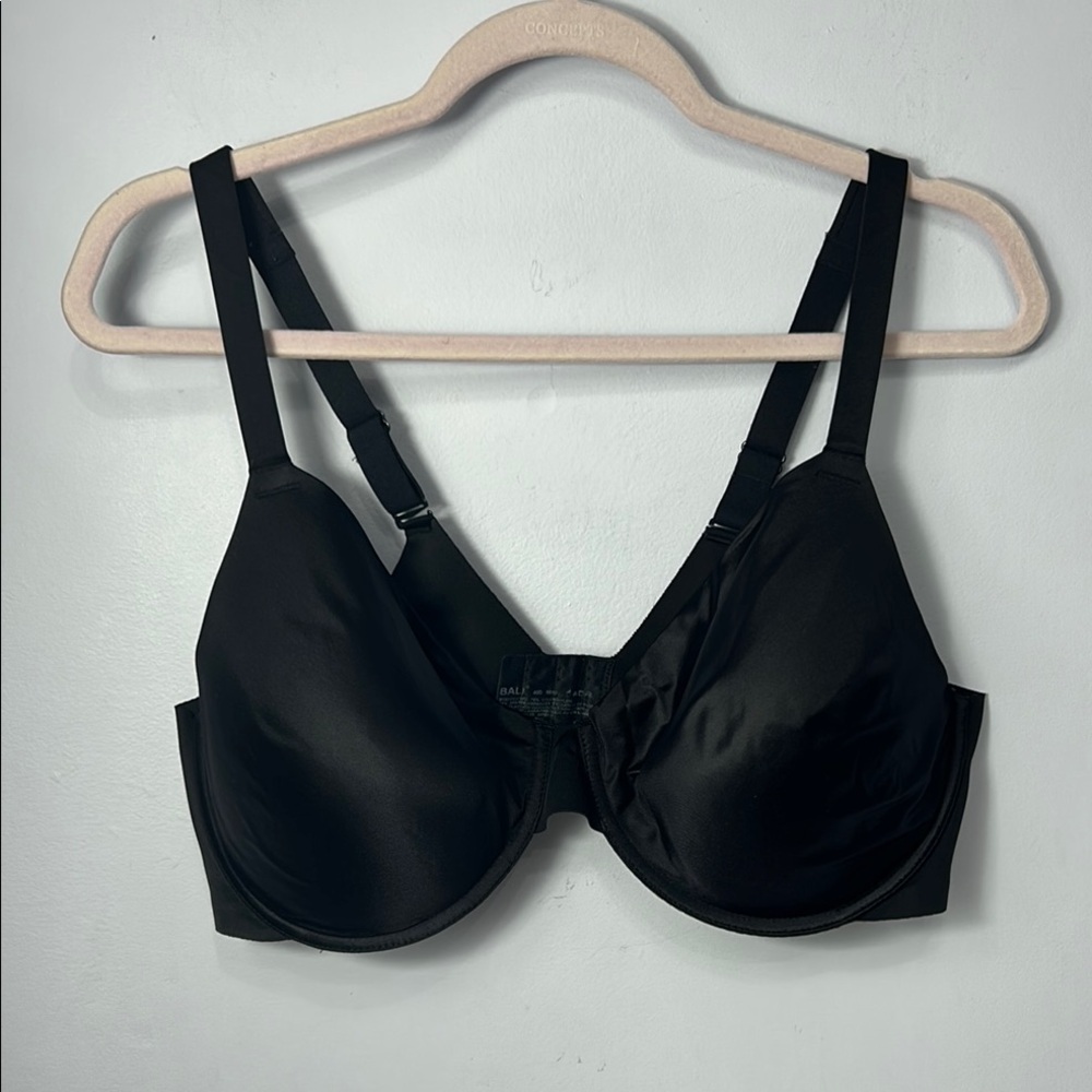 Bali Black Bra with Underwire Support Adjustable Straps